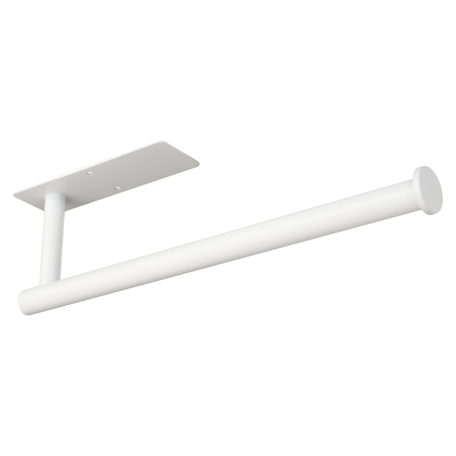 White Under Cabinet Paper Towel Holder - No Drill Adhesive & Wall Mount, Stainless Steel Space-Saver for Modern Kitchens
