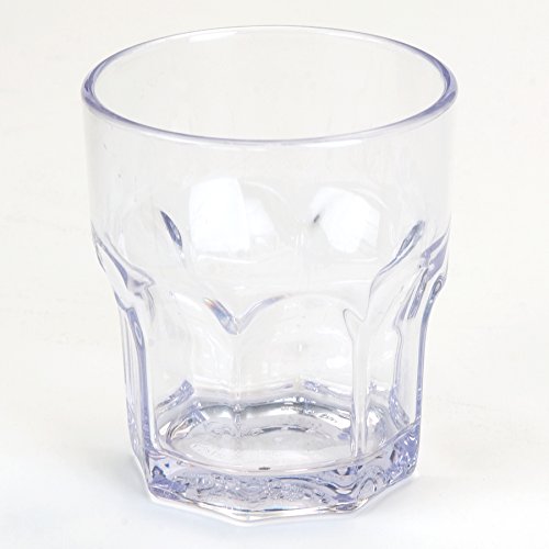 Carlisle FoodService Products Louis Clear Tumbler Short Glass for Restaurants  Catering  Kitchens  Plastic  12.3 Ounces  Clear  (Pack of 24)