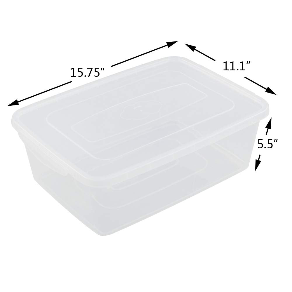 Farmoon 16 Quart Clear Storage Bin, Plastic Latch Containers/Boxes With Lid, 2 Packs