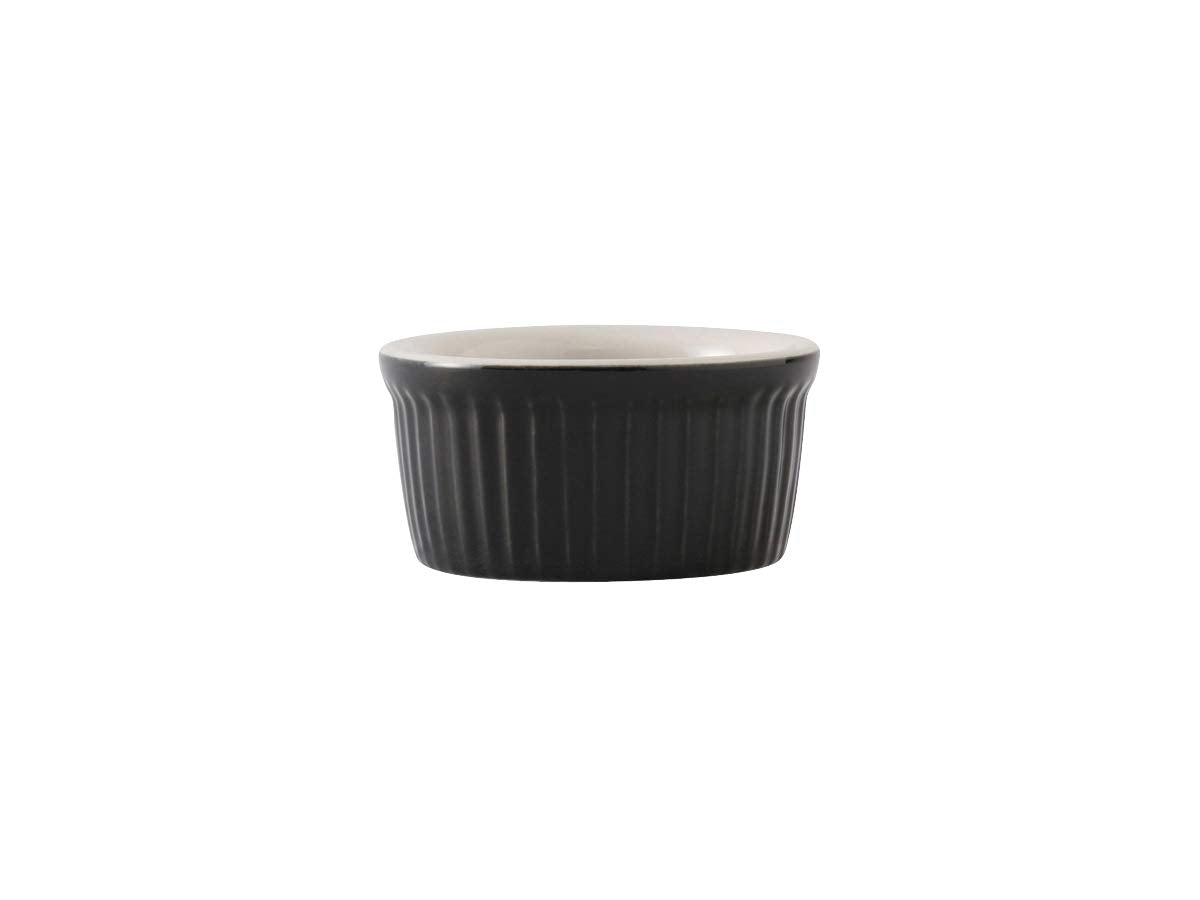 Tuxton China B4X-0352 Ramekin, 3-1/2 Oz., 3-1/4'' Dia. X 1-5/8''H, Round, Fluted, Microwave & Dishwasher Safe, Oven Proof, Fully