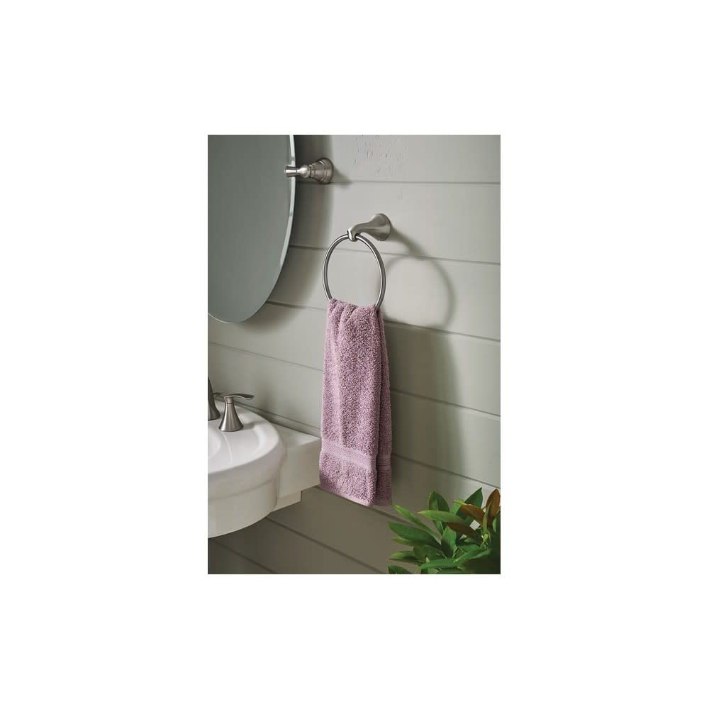 Moen Darcy Towel Ring With Press And Mark In Brushed Nickel