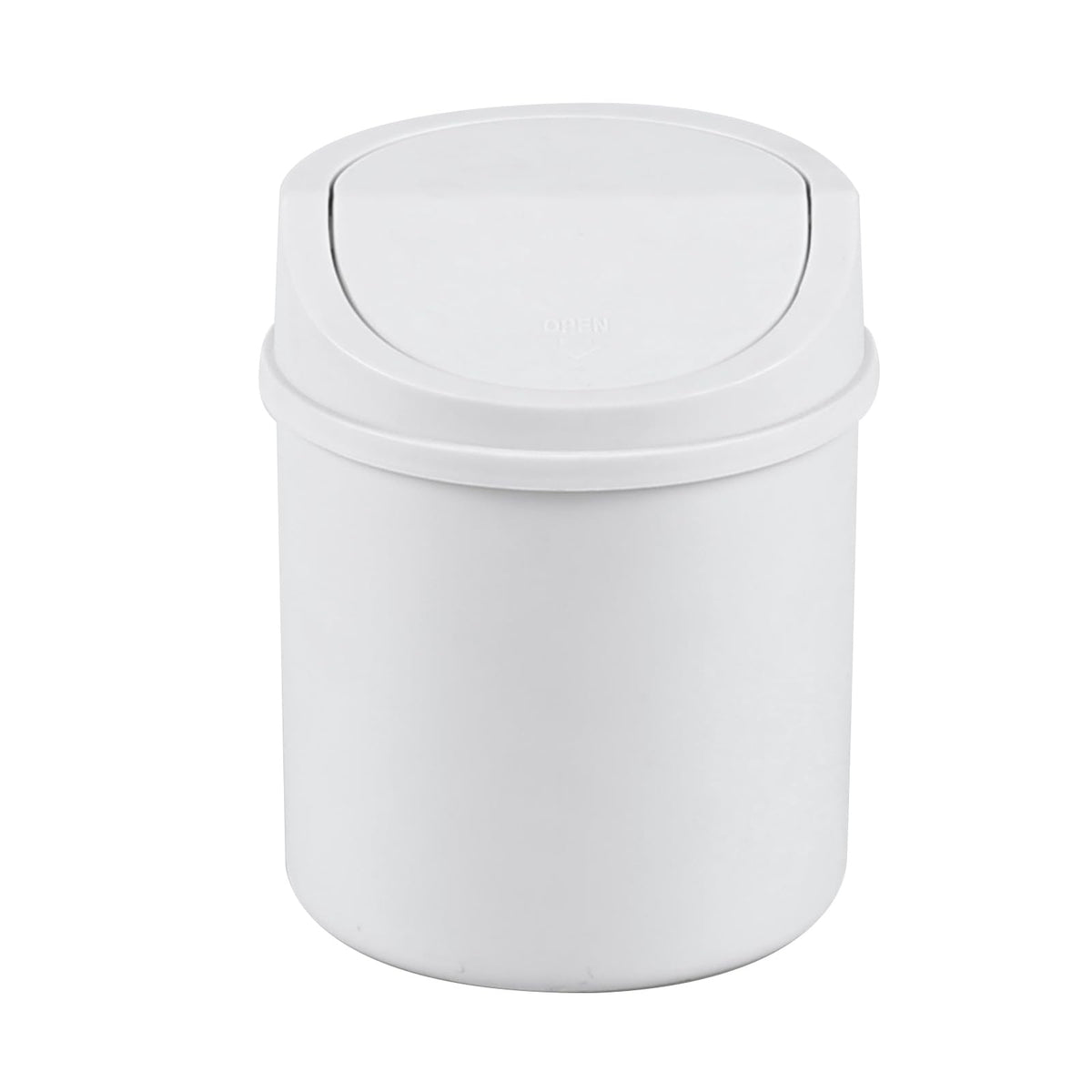 Eagrye 0.5 Gallon Tiny Desktop Trash Can, Mini Garbage Can With Swing Lid, White