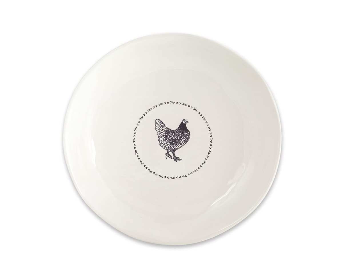 Melrose International Modern Home Decoration Chicken Round Platter (Set Of 2) 13.25 D Stoneware