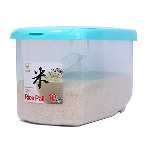Plastic Airtight Cereal Storage Dispenser Container Jar, Rice Bucket 15 Kg Cereal Bucket With Measuring Cup Rice Cereals Storage