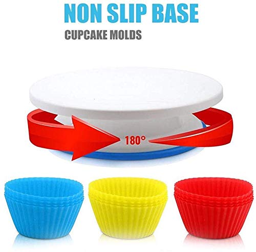 Cake Decorating Supplies180 Set,Steel Piping Frosting Tips For Beginners With Cake Turntable Icing Spatulacake Spatula,Baking To
