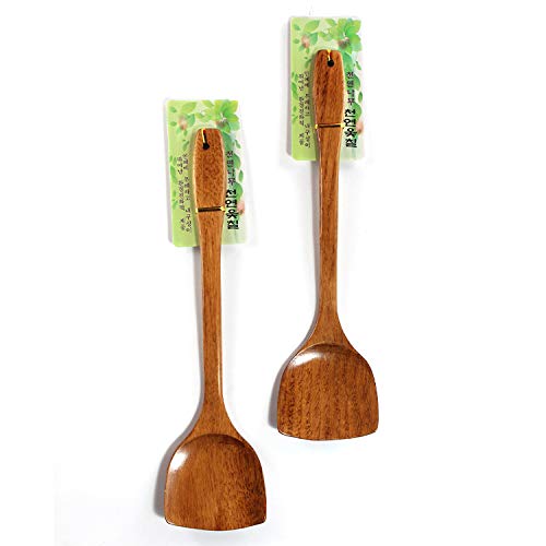 Linwnil Wooden Spatula For Cooking Nonstick, Kitchen Wok Spatula Utensil Set,15'' Wooden Turner Serving Tool For High Heat Stirr