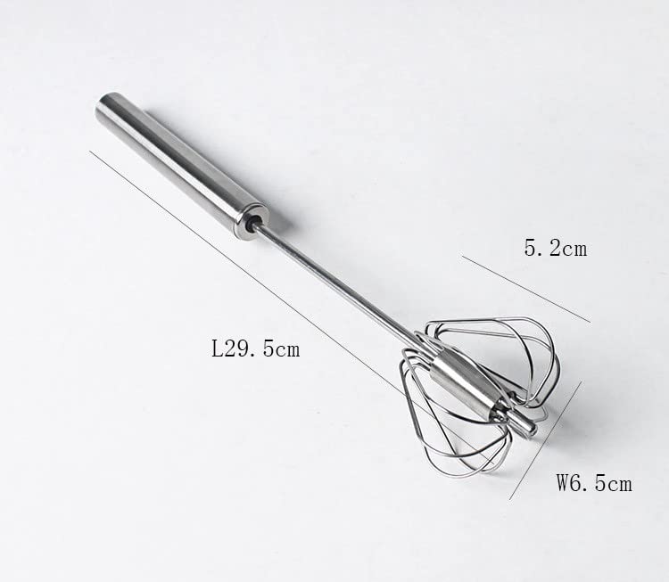 Stainless Steel Egg Whisk, Hand Push Rotary Whisk Blender Versatile Milk Frother Hand Push Mixer Stirrer Make Froth, Foam & Whip