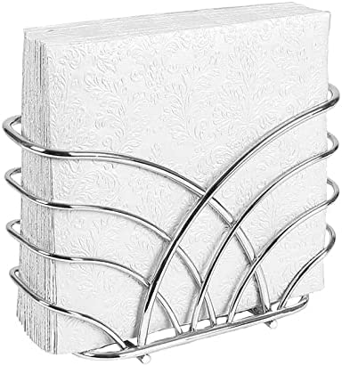 Levimetree Silver Napkin Holder For Table - Decorative Napkin Holders For Paper Napkins, Kitchen Napkin Holder With Upright Stor