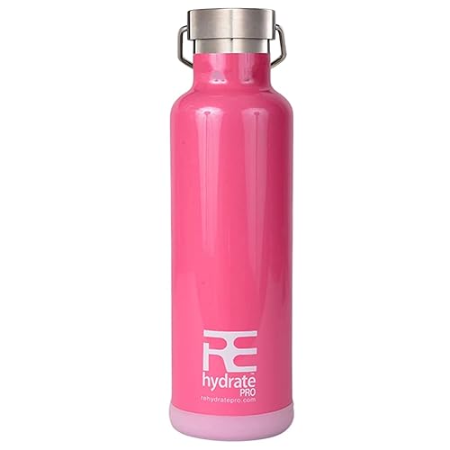 Rehydrate Pro 25oz Insulated Water Bottle with Straw  Bonus Lids and Leak Proof Flask to Keep Liquids Hot or Cold- Triple Wall Vacuum Water Bottle Insulated  Perfect for Gifts