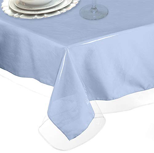 Laminet Heavy-Duty Deluxe Crystal Clear Vinyl Tablecloth Protector 54'' X 74'' - Oblong