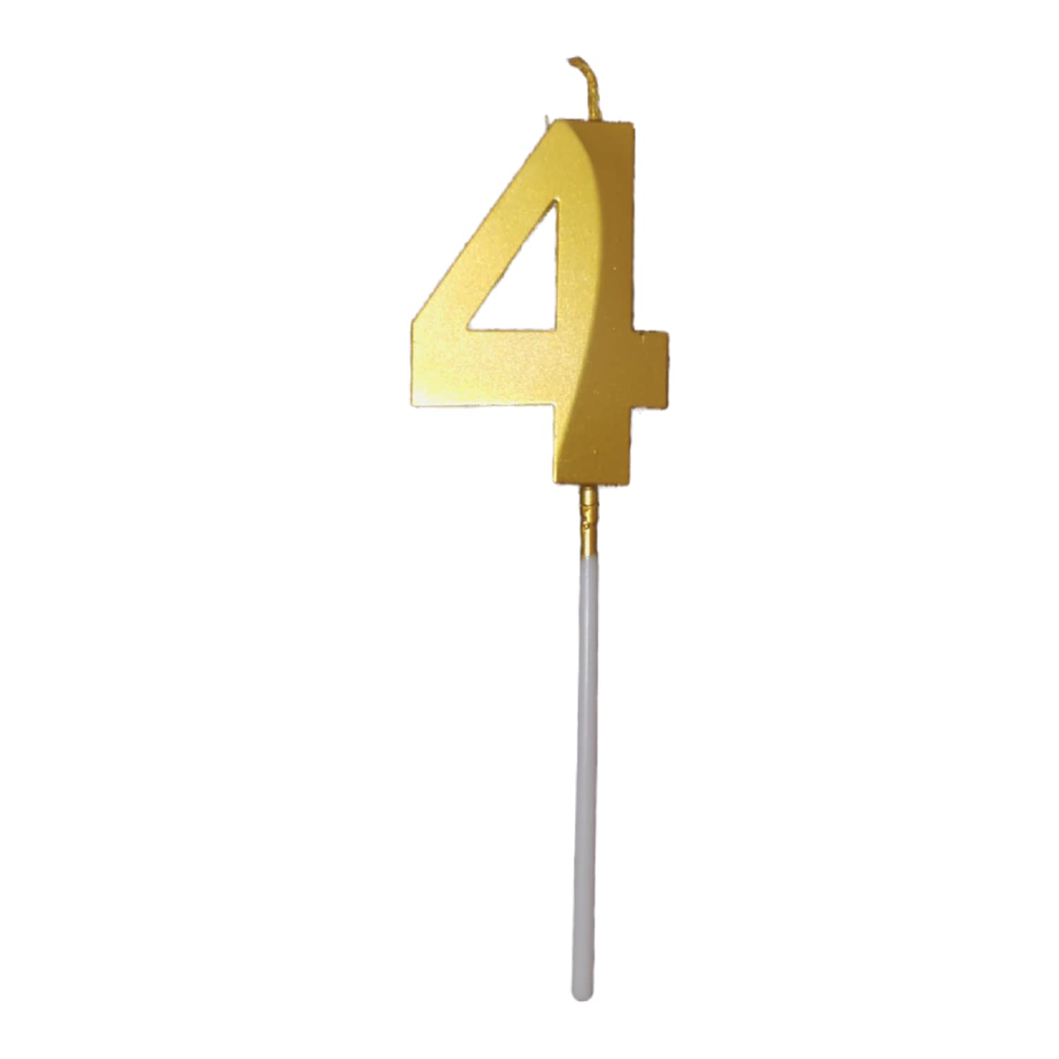 Party Decorz Number 4 Gold Candle | Four Number Candle |Number 4 Metallic Gold Candle for Birthday,Anniversary, Surprise Party C