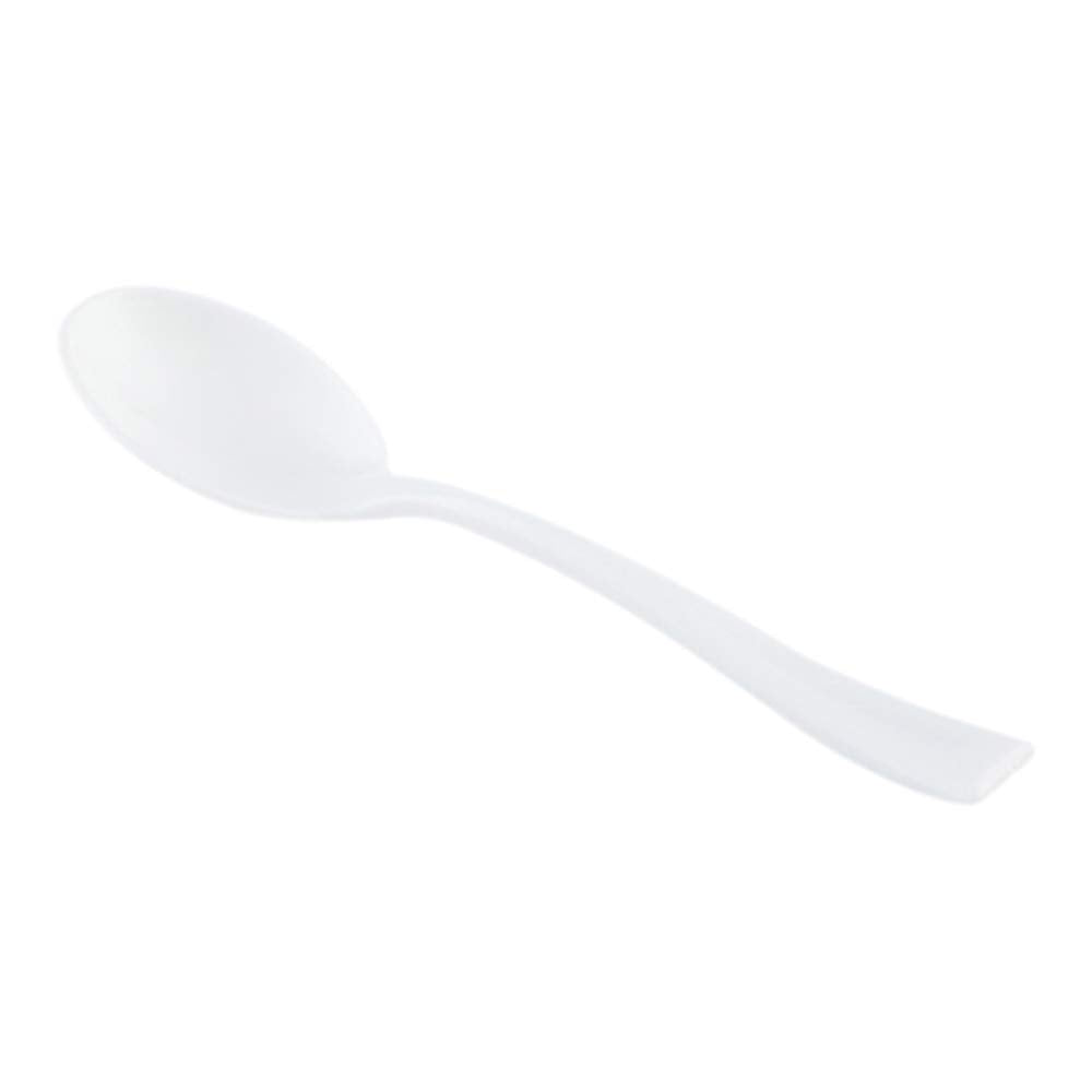 Restaurantware 4 Inch Mini Spoons 500 Disposable Tiny Spoons - Heavy-Duty Pair With Appetizers Or Desserts White Plastic Sample