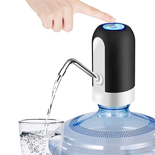 Joyhill 5 Gallon Water Bottle Dispenser, Usb Charging Water Bottle Pump, Portable Water Dispenser Pump For Camping(Black)