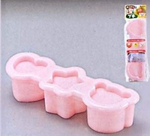 Sushi Mold Rice Ball Maker With Heart, Star, Bear Shapes, Pink, 7 (L) X 2-1/4 (W) X 1-1/2 (H)