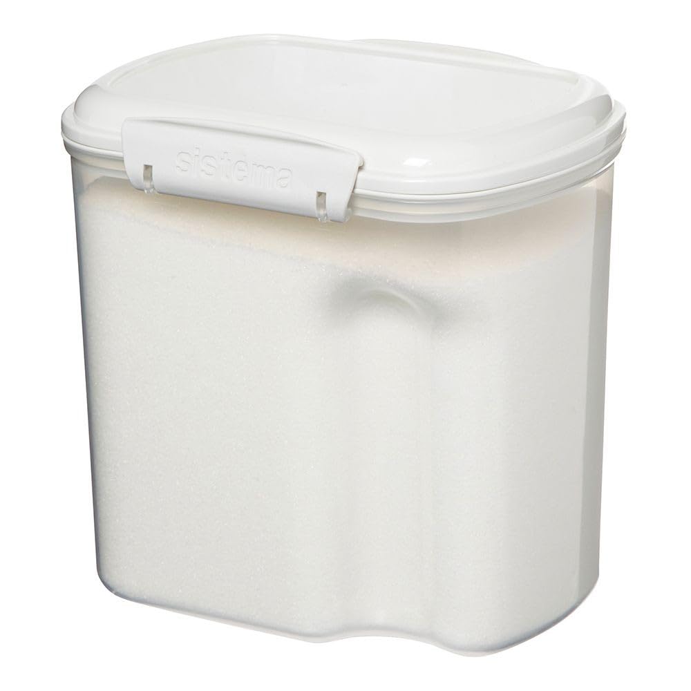 Sistema Flour and Sugar Storage Containers, 10.2-Cup, Clear Plastic, Dishwasher Safe, Model 1240ZS