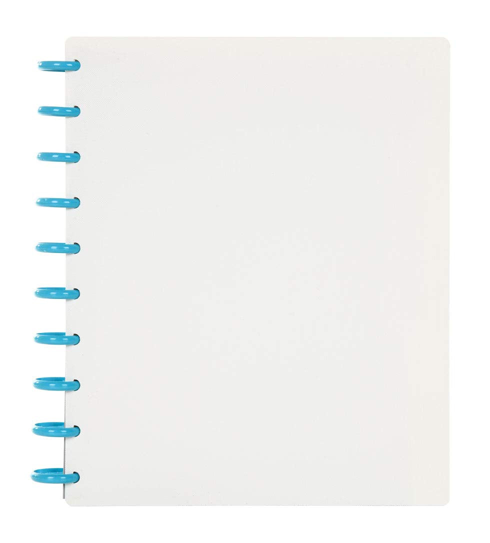 Talia Discbound Notebooks, Planner, Customizable, (White Wturq Discs, Midsize (75In X 975In))