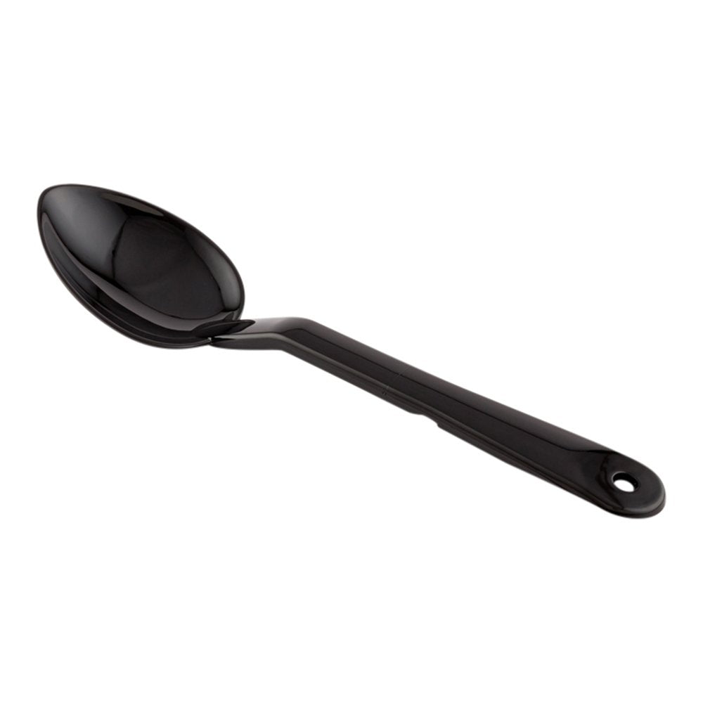 Restaurantware 11 Inch Serving Spoon 1 Solid Catering Spoon - Polished Dishwasher-Safe Black Plastic Buffet Spoon Reusable Servi