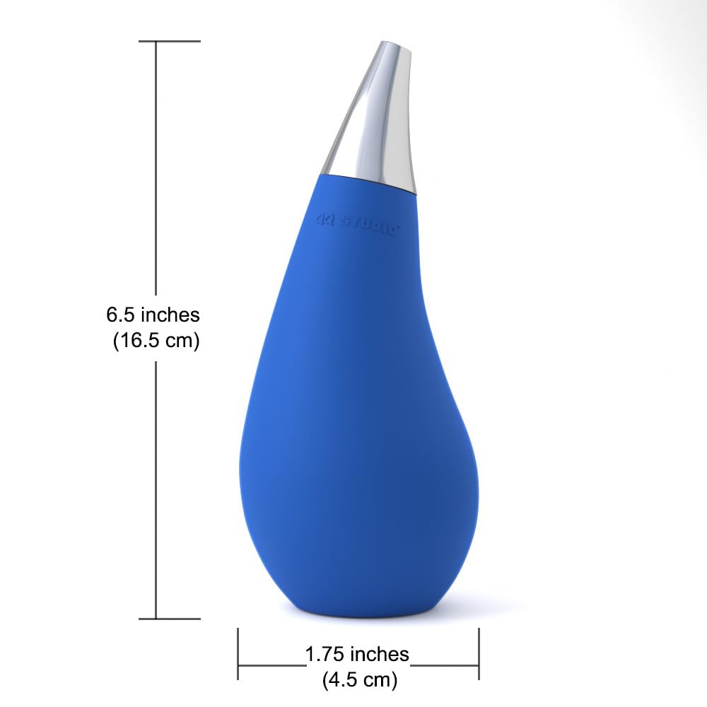 Kitchen Bathroom Counter Top Squeezable Soap Dispensers Tear Drop Shape Bottle (Blue, 7Oz)