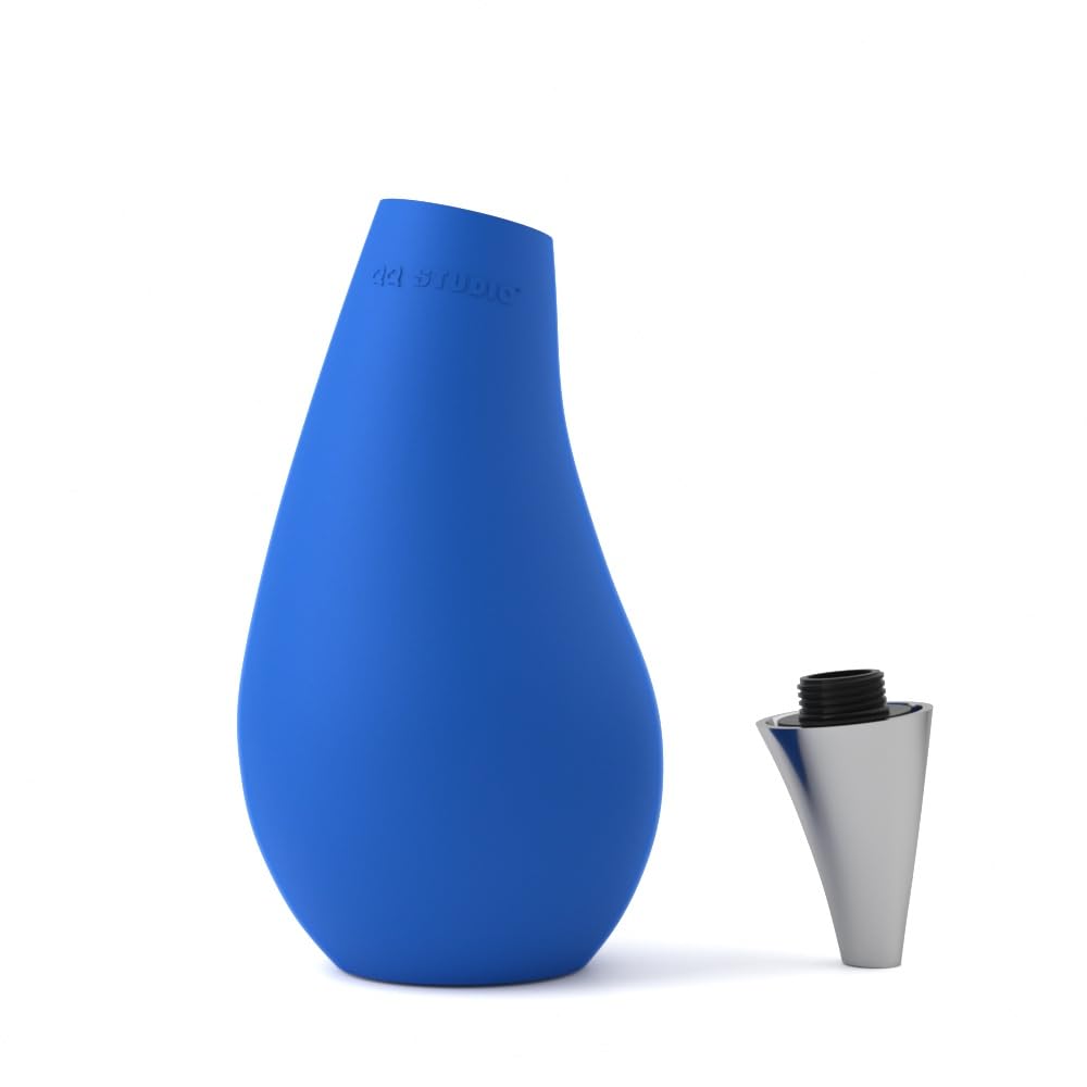Kitchen Bathroom Counter Top Squeezable Soap Dispensers Tear Drop Shape Bottle (Blue, 7Oz)