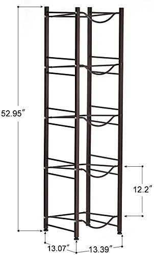 Sehertiwy 5 Gallon Water Jug Holder Water Bottle Storage Rack, 5 Tier Water Cooler Jug Rack, 5 Gallon Water Jug Stand, 5 Gallon