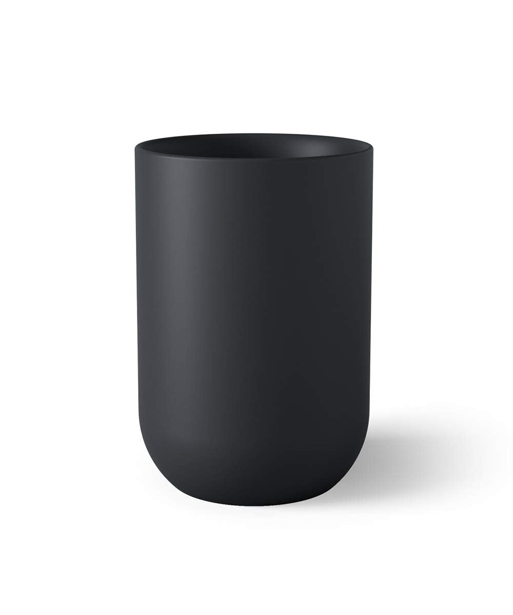 Umbra Junip Accessories Tumbler-Modern Black Resin Holder And Organizer, Perfect For Holding Toothbrushes, Make-Up Brushes And V