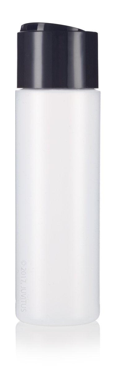 Juvitus 8 Oz / 250 Ml Professional Natural Clear Refillable Plastic Squeeze (Bpa Free) Bottle With Wide Black Disc Cap Lid (6 Pa