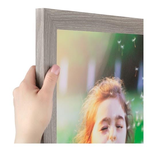 ArtToFrames 6x8 Inch White Picture Frame, This 1.25 Custom Poster Frame is Gray Oak - Barnwood Style, for Your Art or Photos - C