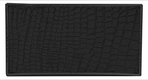 Perfume Tray For Vanity, (Black), By Home Basics | Faux Crocodile Vanity For Dresser Tops | Organizer Tray Great For Serving