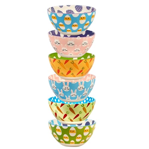 Cerified International Certified International Easter Pad Print 16 Oz. Bowls, Set Of 6, Multicolor