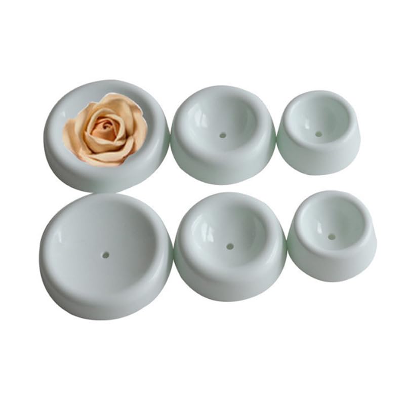 6 Pcs Button Shaped Fondant Forming Cups Fondant Drying Molds Flower Drying Moulds Sugar Cake Chocolate Flower Forming Cup Fonda