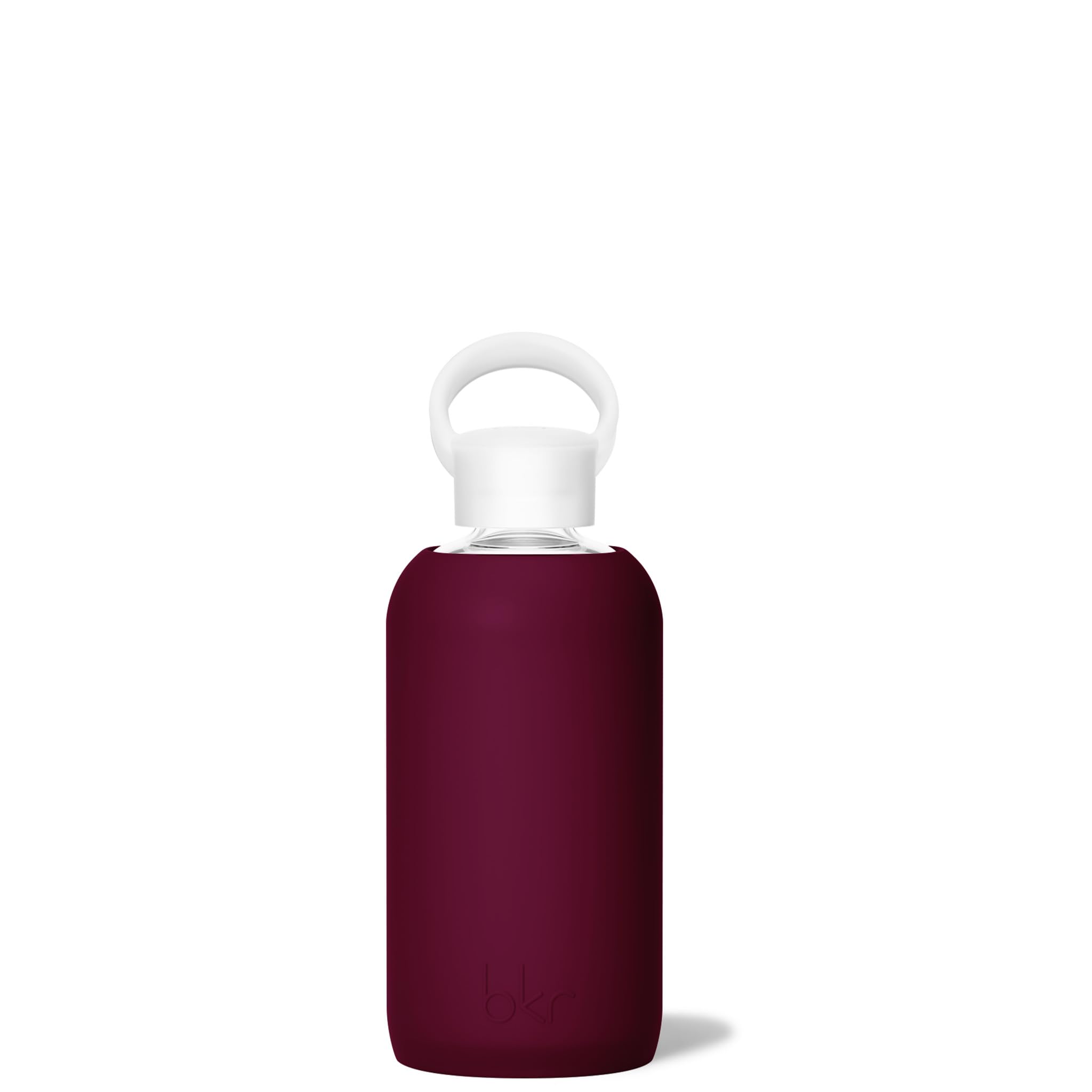 bkr - Little Smooth - Reusable Glass Water Bottle - 16oz - Fits in Cup Holder - Leakproof, Travel Friendly - BPA Free, Dishwashe