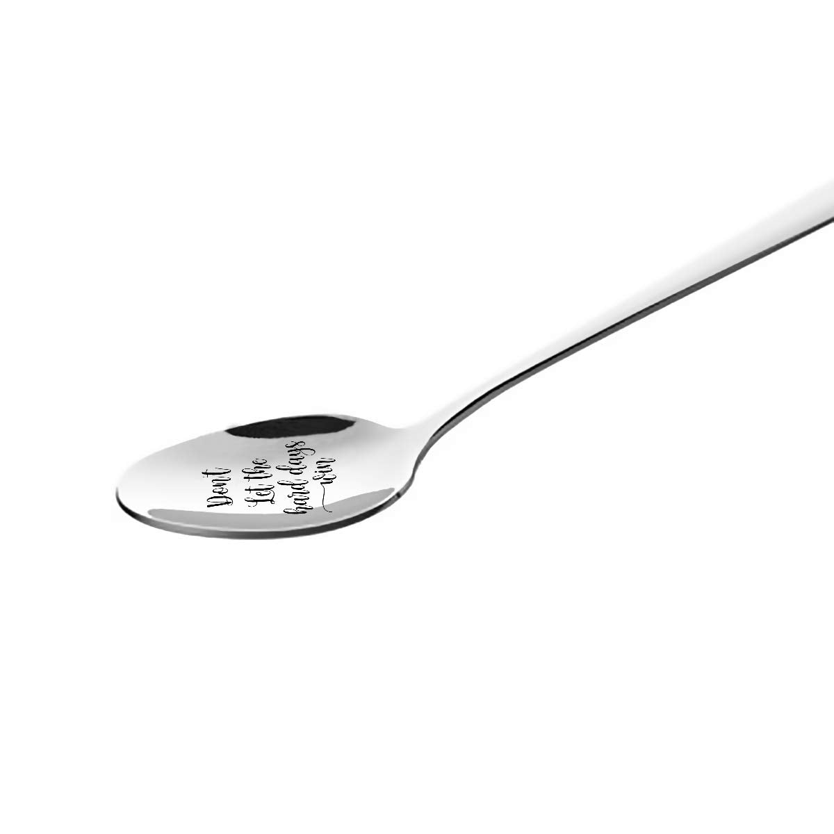 Encouragement Gifts For Women Men - Don'T Let The Hard Days Win Spoon - Food Dessert Spoon Engraved Stainless Steel - Eating Dis