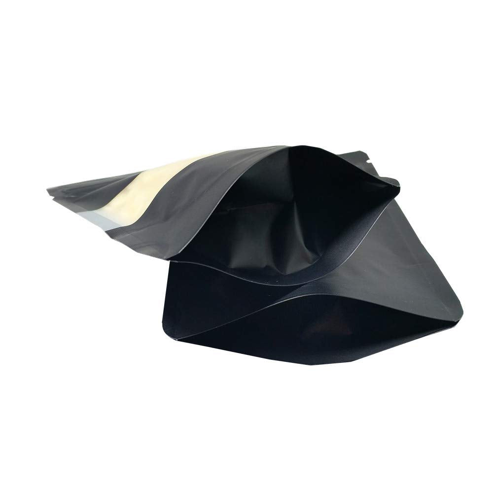 Mitob 100 Pieces Mylar Bags With Window Zipper Lock Stand Up Aluminum Foil Bag For Zip Food Storage Lock Packaging Bag Reusable