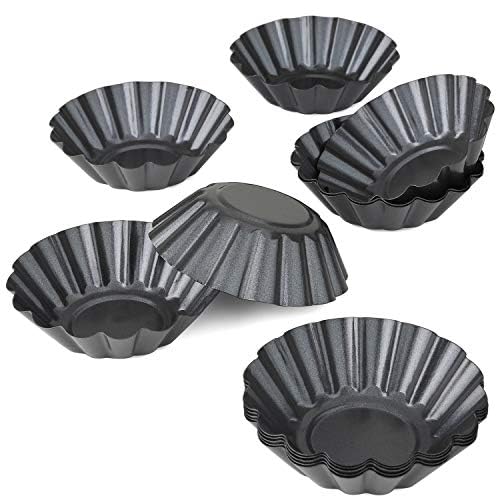 Chwaika Egg Tart Mold Set Of 12 Carbon Steel Upgrade Bigger Size Muffin Mold Tin Pan Baking Tool
