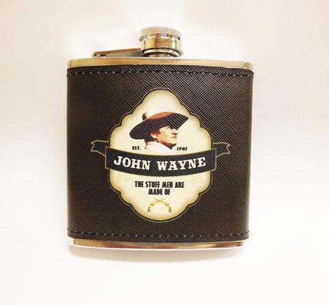 John Wayne Flask With Leather Shield