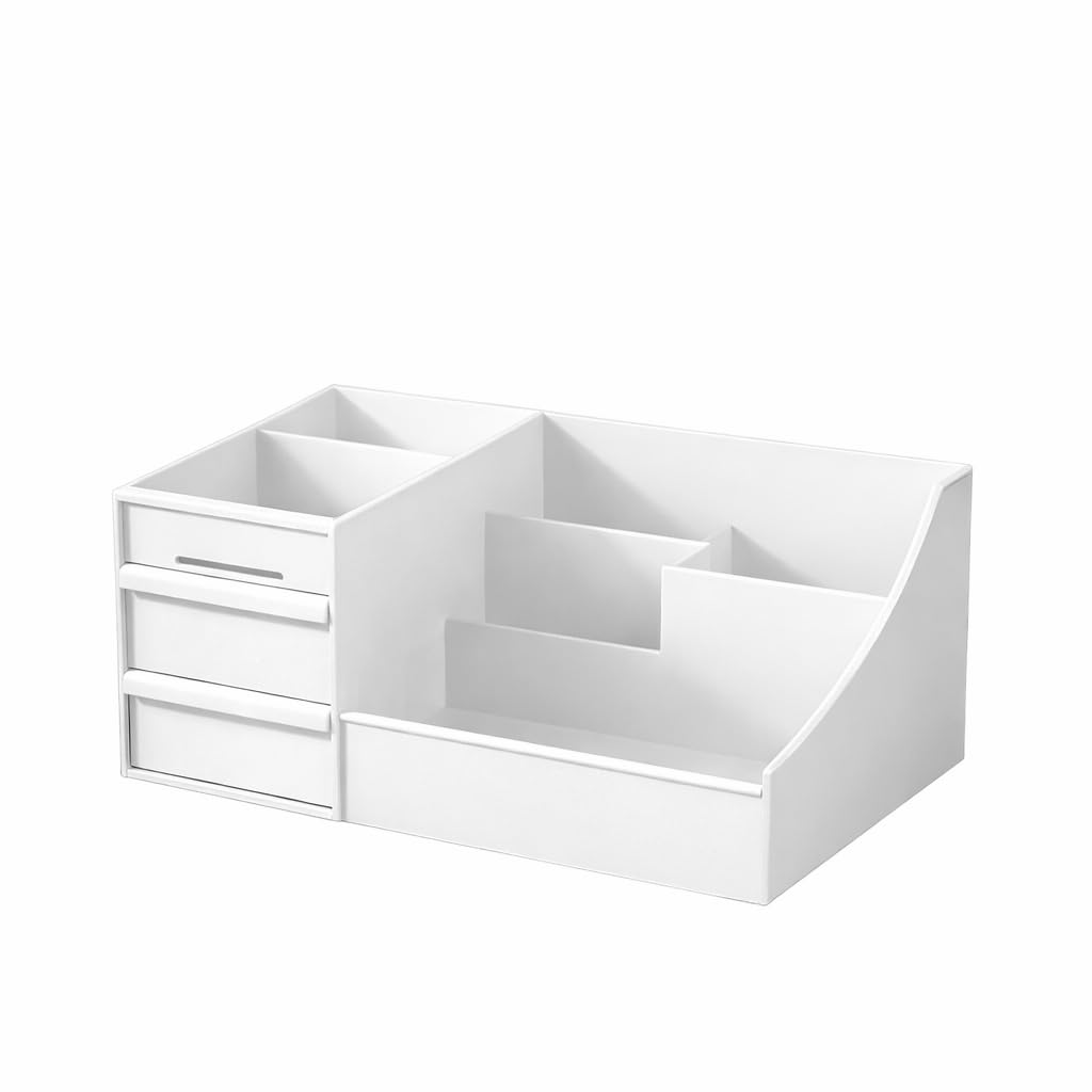 Wolpin Makeup Organiser Cosmetic Makeup Lipstick Storage Box With Drawers (28.5 X 17.5 X 12.5 Cm) | Plastic Case Holder Skin Car