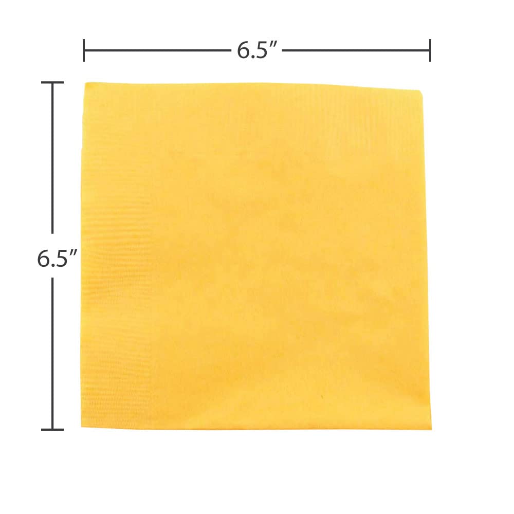 Jam Paper Medium Lunch Napkins - 6 1/2 X 6 1/2 - Yellow - 50/Pack
