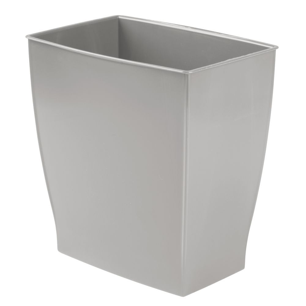 Idesign Mono Spa Rectangular Trash Can For Bath, Bedroom, Office - 11.25'' X 7.5'' X 12'', 2.5 Gallon, Gray
