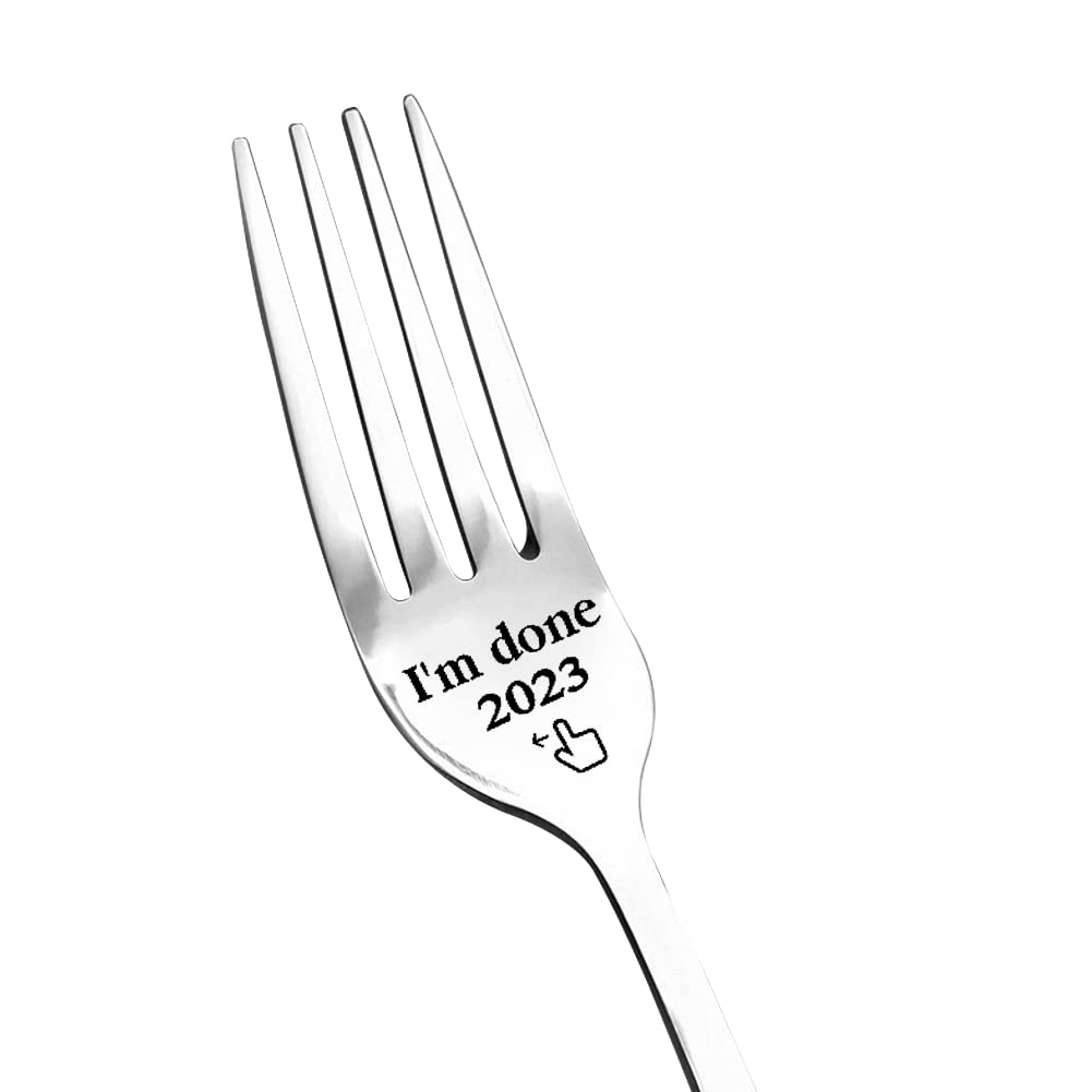 Retirement Gifts Fork For Women Men I'M Done 2023 Forks For Coworkers Boss Colleague Christmas Birthday Gift For Dad Sister Funn