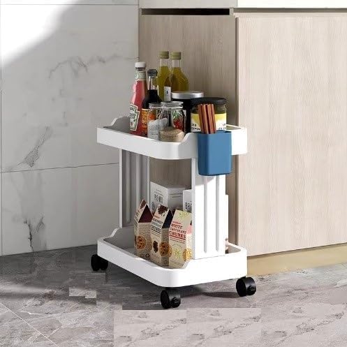 Gnoly Narrow Spaces Folding Storage Rack EasyToMove Slide Out Shelf Rack Trolley Bathroom Kitchen Gap Storage Organizer Trolle