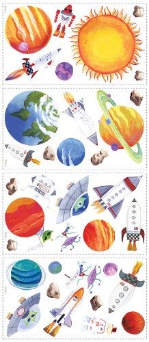 Roommates Rmk1316Scs Outer Space Peel And Stick Wall Decals