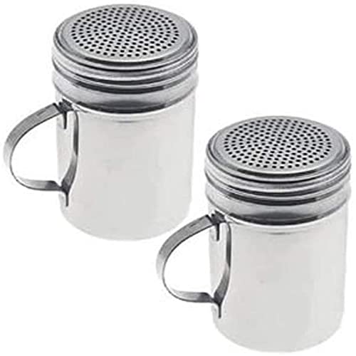 Dozenegg Stainless Steel Versatile Dredge Shaker, Set Of 2 Powder Sugar Shaker Duster, Stainless Steel Powder Sugar Shaker With