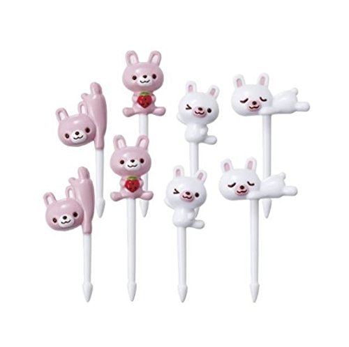 Torune Food Picks Bento Lunch Accessories Picks Set - 8-Piece Panda & 8-Piece Rabbit