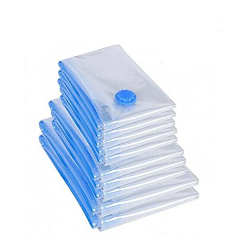 Jemica Vacuum Storage Sealer Bags 8 Pack (2 X Jumbo, 2 X Large, 2 X Medium, 2 X Small) For Clothes, Dress, Winter Coats, Blanket