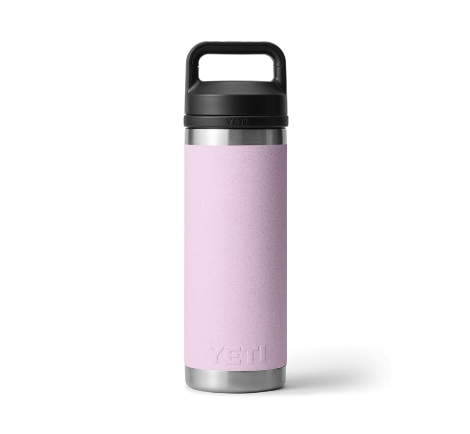 YETI Rambler Bottle Chug, Vaccum Insulated Stainless Steel Bottle with Leakproof Chug Cap, Cherry Blossom, 18 oz (532 ml)