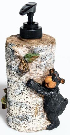 Wd Willie Black Bear Liquid Soap Dispenser, 7''