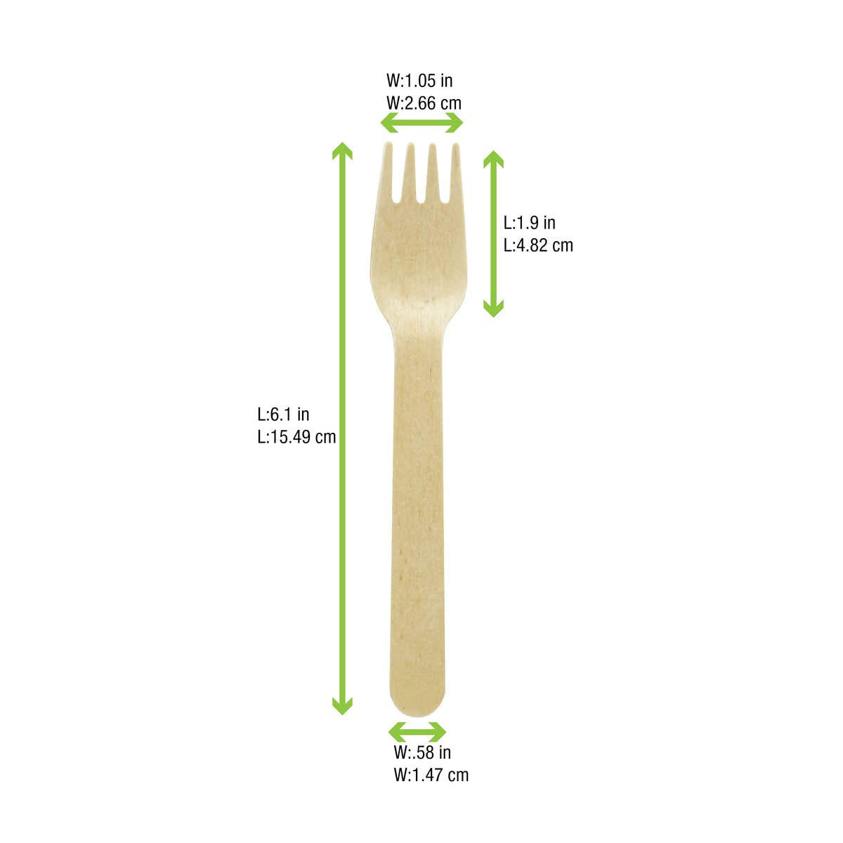 Packnwood 210Cvb1-6.2'' Wooden Forks - Wooden Fork Cutlery - Heat-Resistant - 100% Natural And Compostable Wood - Wooden Forks D
