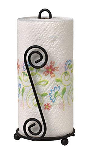 Spectrum Diversified Scroll Paper Towel Holder, Black