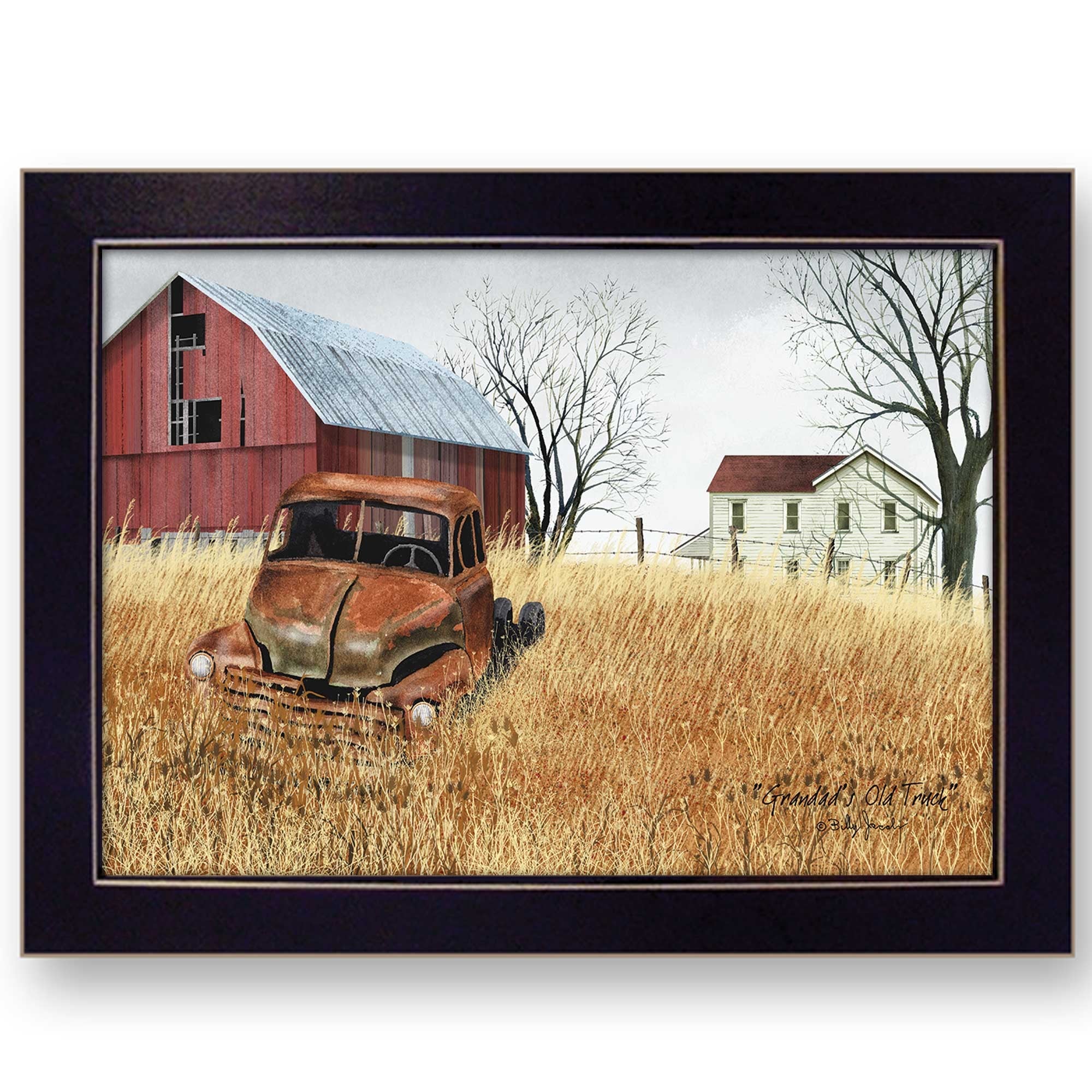 granddads Old Truck 5 Black Framed Print Wall Art