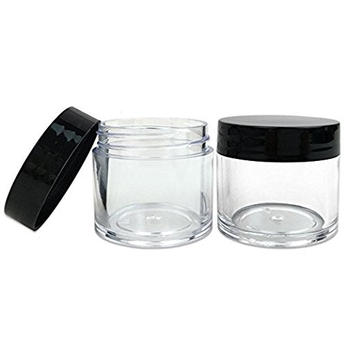 (Quantity: 30 Pieces) Beauticom 30G/30Ml (1 Oz) Round Clear Jars With Black Flat Top Lids For Beads, Gems, Glitter, Charms, Smal